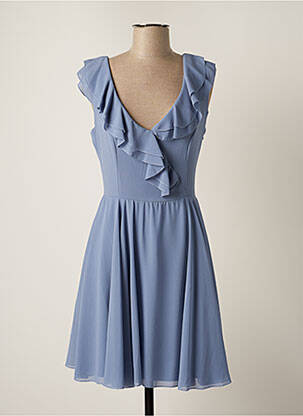 Robe courte coupe évasée manches courtes bleu RINASCIMENTO femme