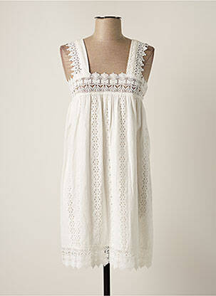 Robe courte sans manche sans manche blanc GOLDEN DAYS femme