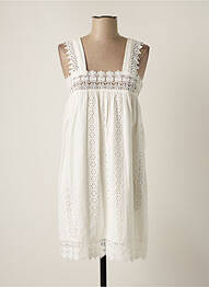 Robe courte coupe évasée sans manche blanc GOLDEN DAYS femme