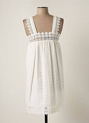 Robe courte sans manche sans manche blanc GOLDEN DAYS femme
