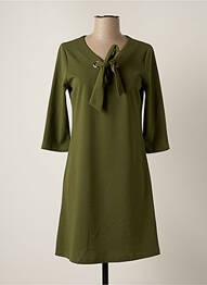 Robe courte manches 3/4 manches 3/4 vert LADY LOL femme