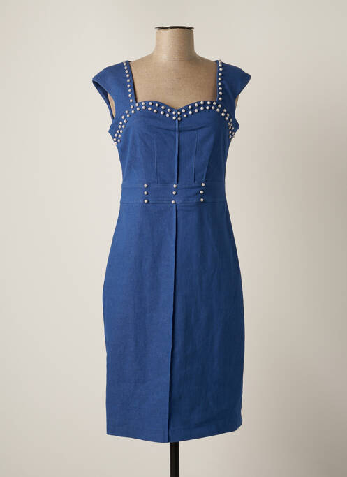 Robe mi-longue sans manche sans manche bleu SONIA K femme