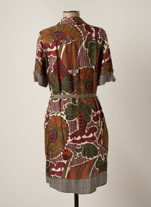 Robe mi-longue coupe fluide manches courtes vert TINTA STYLE femme
