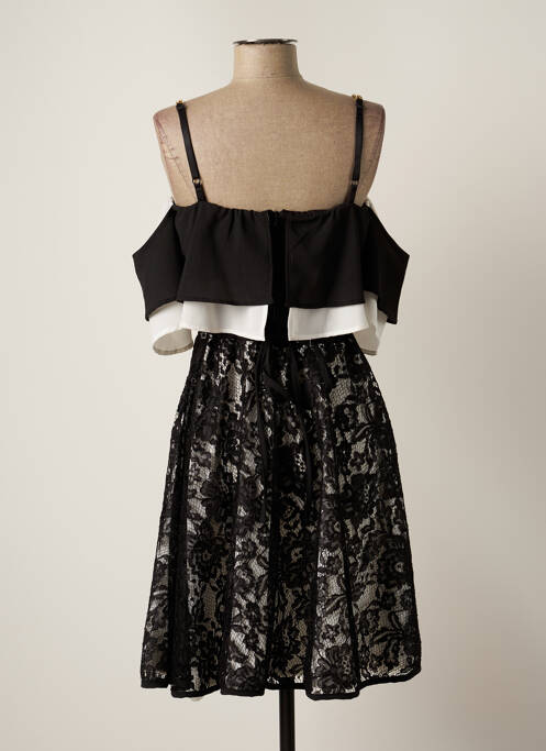 Robe mi-longue fermeture zippée au dos manches courtes noir RINASCIMENTO femme