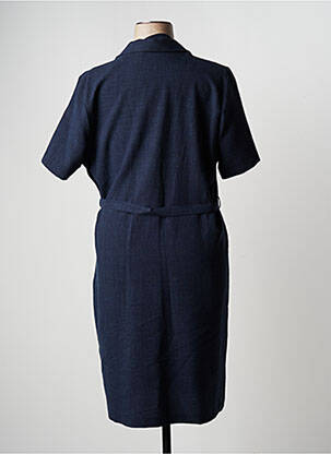 Robe mi-longue manches courtes manches courtes bleu ANNE KELLY femme