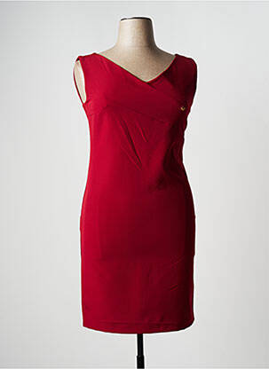 Robe mi-longue sans manche sans manche rouge KITANA femme