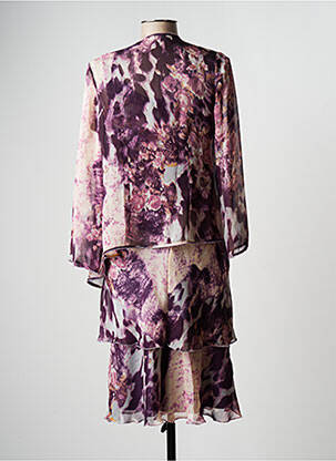 Ensemble robe tissage crêpe violet FASHION NEW YORK femme