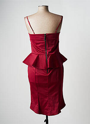 Robe mi-longue fermeture zippée au dos fines bretelles rouge RINASCIMENTO femme