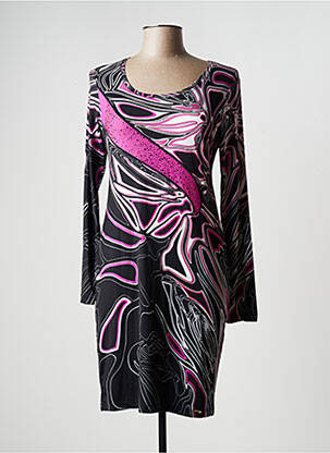 Robe courte manches longues manches longues noir GLOSS LINE femme