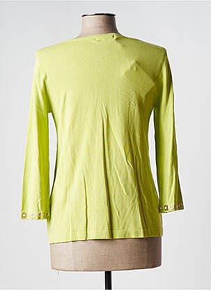 Pull coupe cintrée manches 3/4 vert TRIPODE femme