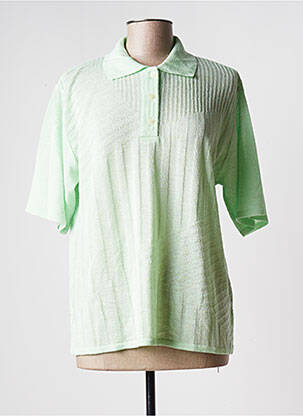 Pull coupe cintrée manches courtes vert ELEANE femme