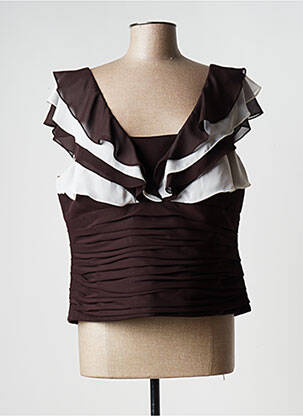 Top manches courtes manches courtes marron CREATIF PARIS femme