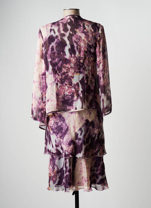 Ensemble robe tissage crêpe violet FASHION NEW YORK femme