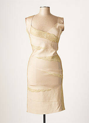Robe mi-longue sans manche sans manche beige SAGAIE femme