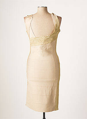 Robe mi-longue sans manche sans manche beige SAGAIE femme