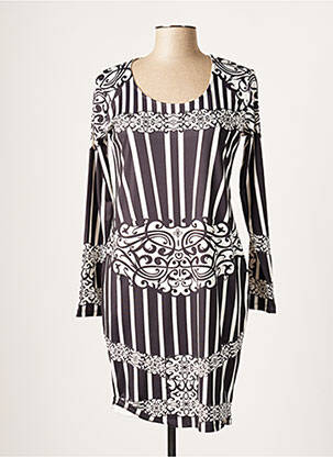 Robe courte manches longues manches longues noir GLOSS LINE femme