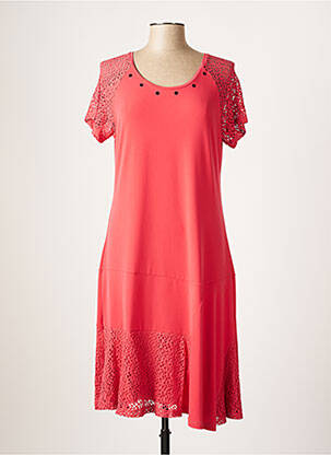 Robe mi-longue manches courtes manches courtes rose TELMAIL femme