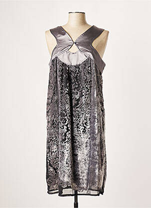 Robe mi-longue sans manche sans manche gris JEFF GALLANO femme