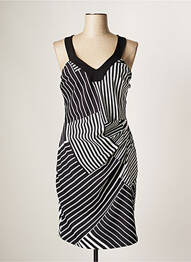 Robe courte fermeture zippée au dos sans manche noir RINASCIMENTO femme