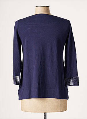 Pull coupe cintrée manches 3/4 bleu TRIPODE femme
