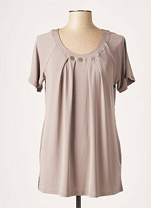 Top stretch manches courtes marron TELMAIL femme