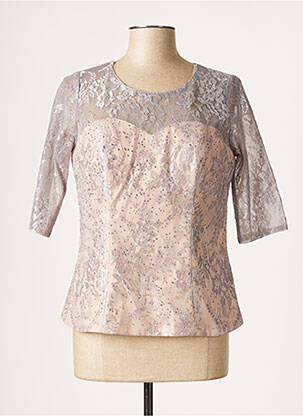 Top manches courtes manches courtes gris CREATIF PARIS femme