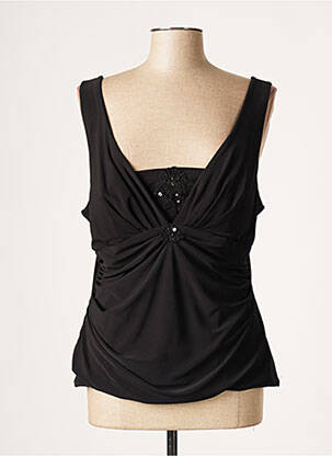 Top col carré sans manche noir CREATIF PARIS femme