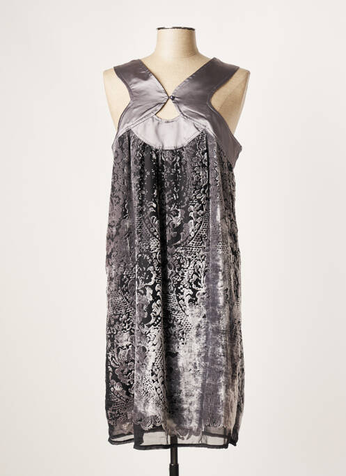 Robe mi-longue sans manche sans manche gris JEFF GALLANO femme