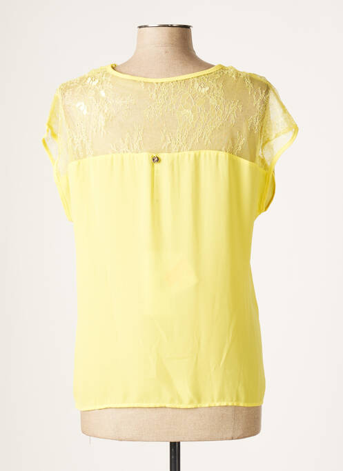 Blouse légère et transparente manches courtes jaune JUS D'ORANGE femme