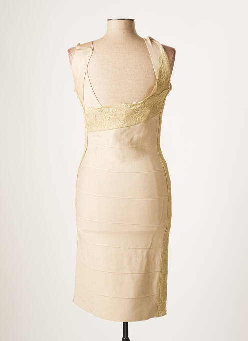 Robe mi-longue beige SAGAIE pour femme