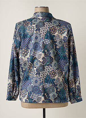 Chemisier imprimé fleurs manches longues bleu VALMODE femme