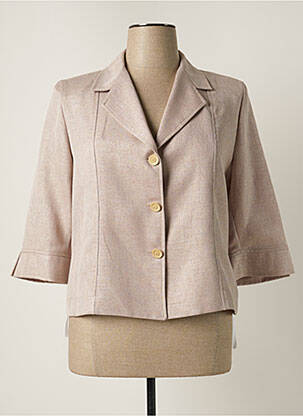 Blazer fermeture boutonnée sur le devant beige UN TEMPS POUR ELLE femme