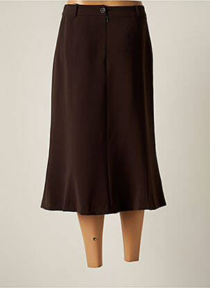 Jupe mi-longue taille à pinces marron ANTONELLE femme