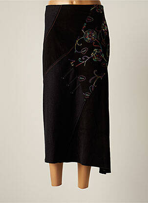 Jupe longue coupe asymétrique marron LEWINGER femme