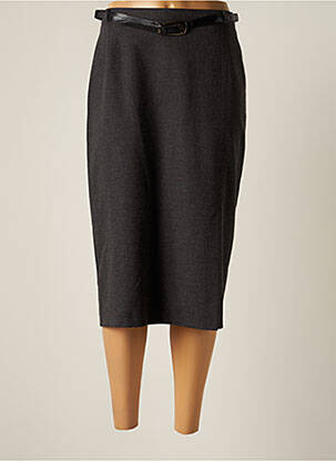 Jupe mi-longue taille à pinces gris UN TEMPS POUR ELLE femme