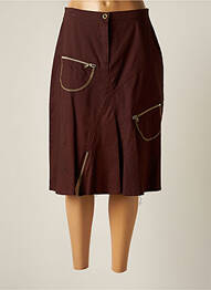 Jupe mi-longue stretch marron S.QUISE femme