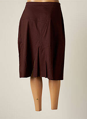 Jupe mi-longue stretch marron S.QUISE femme