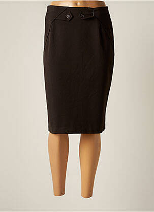 Jupe mi-longue coupe droite marron SUSPENS "A" femme