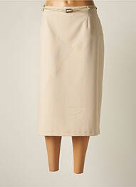 Jupe mi-longue taille à pinces beige ATLANTA femme