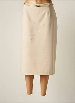 Jupe mi-longue taille à pinces beige ATLANTA femme