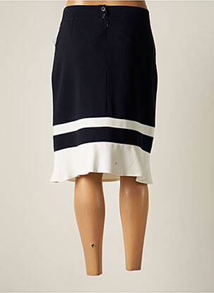 Jupe mi-longue coupe droite évasée sur le bas bleu ANNE KELLY femme