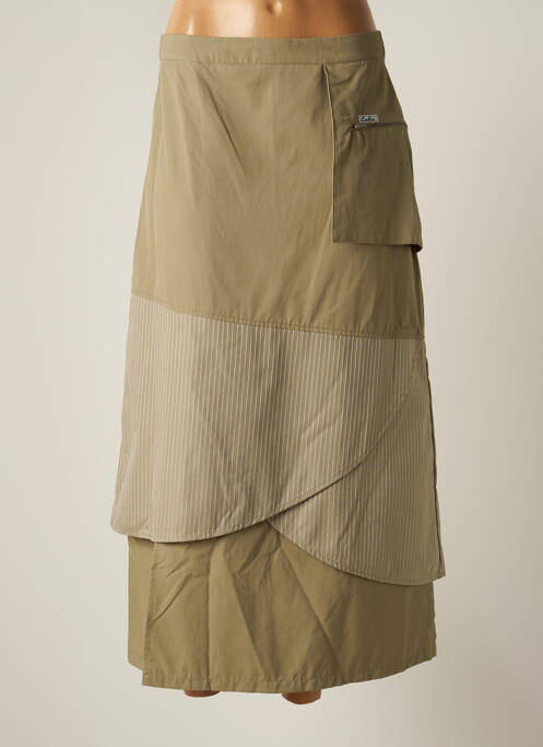 Jupe longue fermeture zippée au dos vert LUCCHINI femme