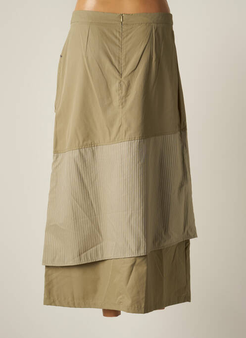 Jupe longue fermeture zippée au dos vert LUCCHINI femme