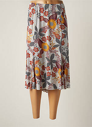 Jupe mi-longue stretch marron TELMAIL femme