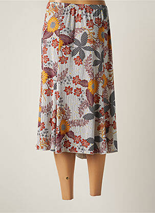Jupe mi-longue stretch marron TELMAIL femme