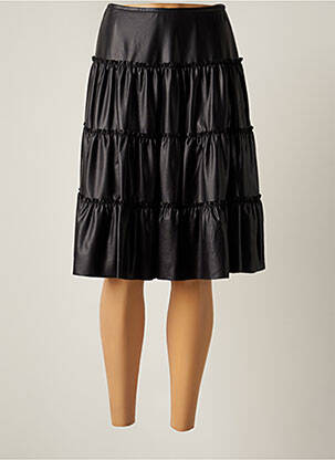 Jupe mi-longue coupe évasée noir CARA LOTTI femme