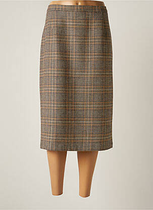 Jupe mi-longue stretch marron ATLANTA femme