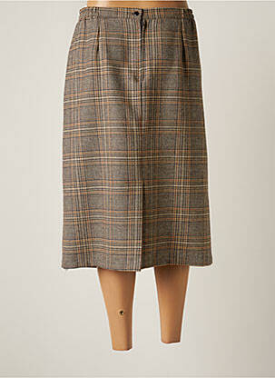 Jupe mi-longue stretch marron ATLANTA femme