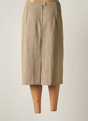 Jupe mi-longue coupe droite beige 20/20 femme