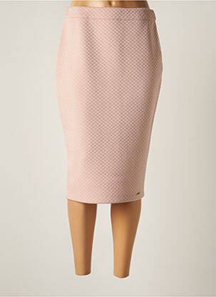 Jupe mi-longue coupe droite rose RINASCIMENTO femme